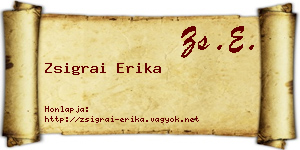 Zsigrai Erika névjegykártya